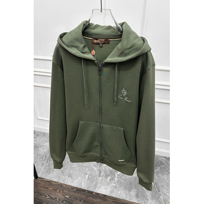 Кофта на молнии Loro Piana logo-embroidered - Green