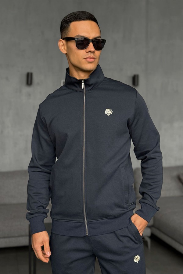 Кофта на молнии Loro Piana logo-embroidered - Navy