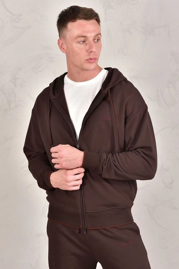 Кофта на молнии Loro Piana Premium signature logo - Brown