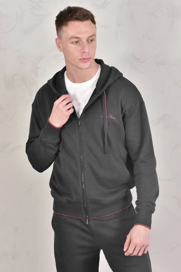 Кофта на молнии Loro Piana Premium signature logo - Grey