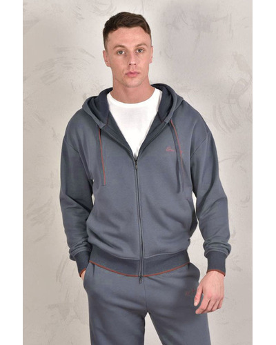 Кофта на молнии Loro Piana Premium signature logo - Denim Blue