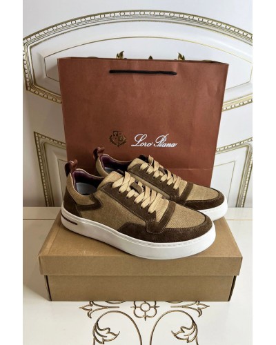 Комбинированные кроссовки Loro Piana Newport - Brown