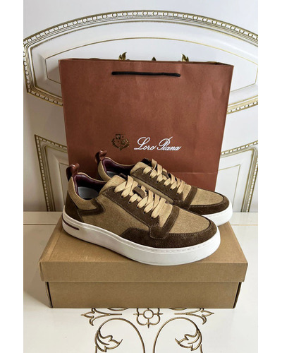 Комбинированные кроссовки Loro Piana Newport - Brown