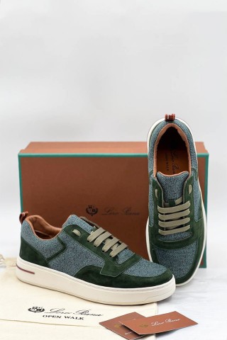 Комбинированные кроссовки Loro Piana Newport - Green