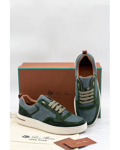 Комбинированные кроссовки Loro Piana Newport - Green
