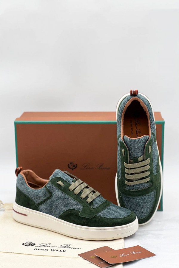Комбинированные кроссовки Loro Piana Newport - Green