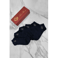 Комплект тёмно-синих носков Loro Piana brown logo