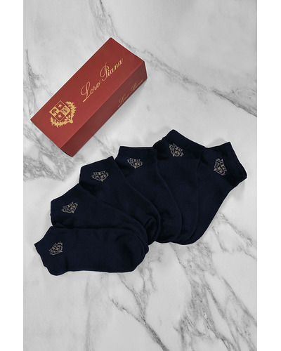 Комплект тёмно-синих носков Loro Piana brown logo