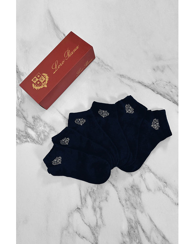 Комплект тёмно-синих носков Loro Piana grey logo