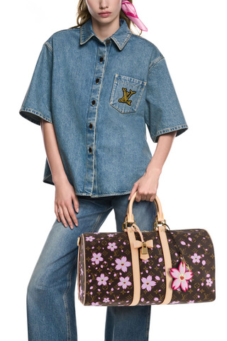 Дорожная сумка Louis Vuitton x Takashi Murakami Keepall Bandoulière 45x22 см