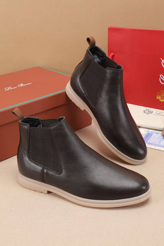 Кожаные ботинки с мехом Loro Piana