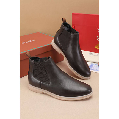 Кожаные ботинки с мехом Loro Piana