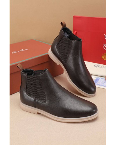 Кожаные ботинки с мехом Loro Piana