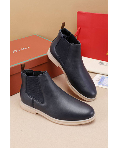 Кожаные ботинки с мехом Loro Piana