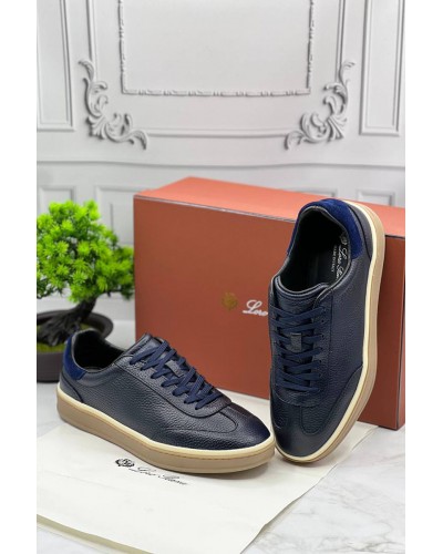 Кожаные кроссовки Loro Piana Tennis Walk - Navy