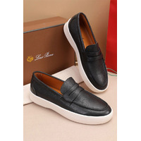 Кожаные лоферы Loro Piana Summer Walk - Black