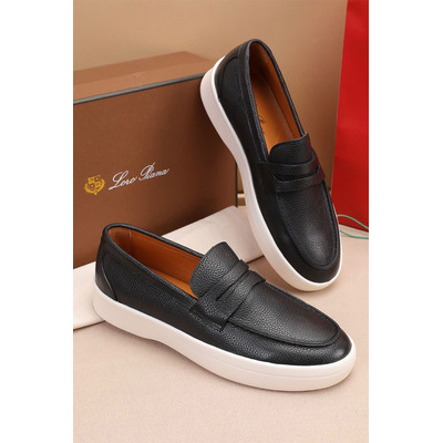 Кожаные лоферы Loro Piana Summer Walk - Black