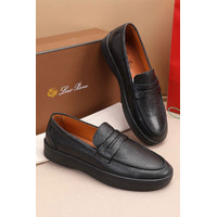 Кожаные лоферы Loro Piana Summer Walk - Black