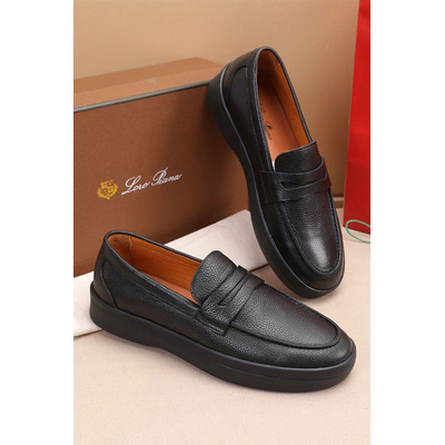 Кожаные лоферы Loro Piana Summer Walk - Black