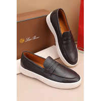 Кожаные лоферы Loro Piana Summer Walk - Brown