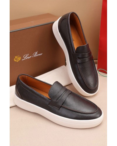 Кожаные лоферы Loro Piana Summer Walk - Brown