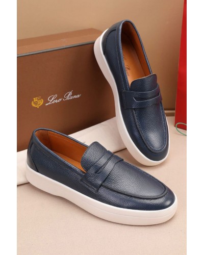 Кожаные лоферы Loro Piana Summer Walk - Navy