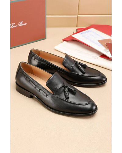 Кожаные лоферы Loro Piana tassel - Black