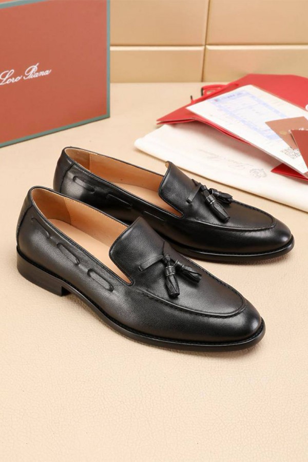 Кожаные лоферы Loro Piana tassel - Black