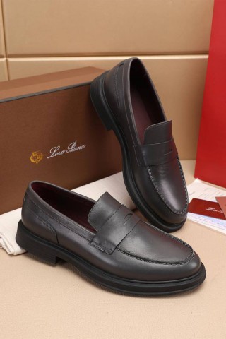 Кожаные лоферы Loro Piana Travis - Grey