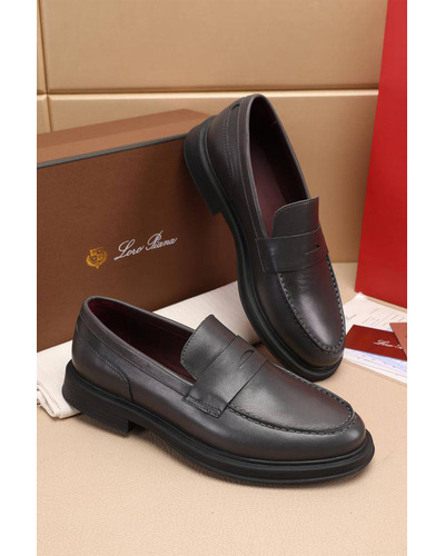 Кожаные лоферы Loro Piana Travis - Grey