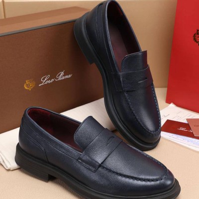 Кожаные лоферы Loro Piana Travis - Navy