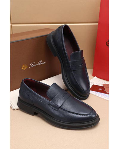 Кожаные лоферы Loro Piana Travis - Navy