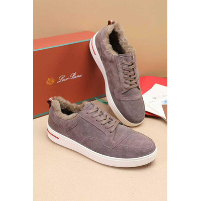 Кроссовки с мехом Loro Piana Newport Walk - Beige