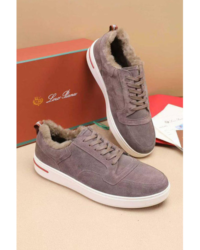 Кроссовки с мехом Loro Piana Newport Walk - Beige