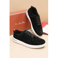 Кроссовки с мехом Loro Piana Newport Walk - Black
