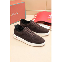 Кроссовки с мехом Loro Piana Newport Walk - Brown