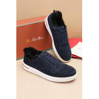 Кроссовки с мехом Loro Piana Newport Walk - Navy