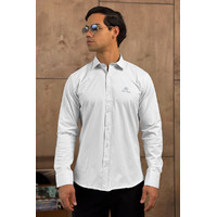 Мужская белая рубашка Loro Piana logo-embroidered