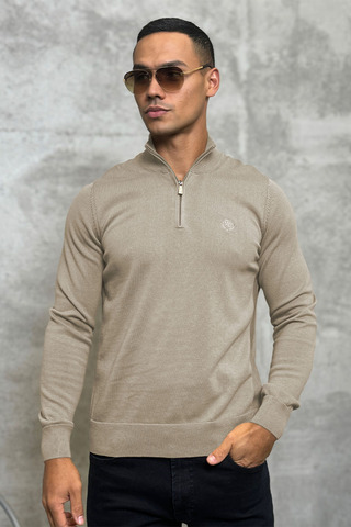 Мужская кофта Loro Piana zip neck - Beige