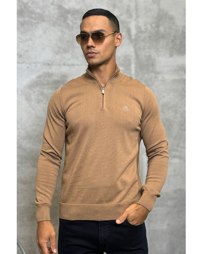Мужская кофта Loro Piana zip neck - Brown