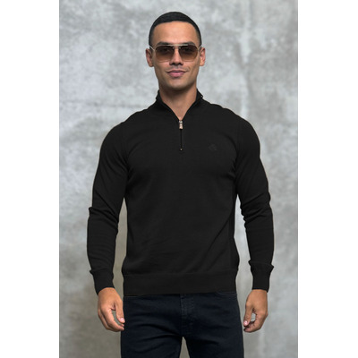 Мужская кофта Loro Piana zip neck - Black