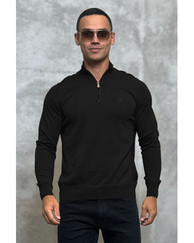 Мужская кофта Loro Piana zip neck - Black
