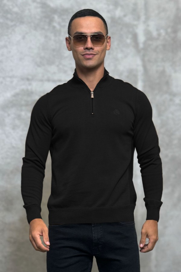 Мужская кофта Loro Piana zip neck - Black
