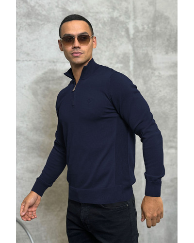 Мужская кофта Loro Piana zip neck - Navy