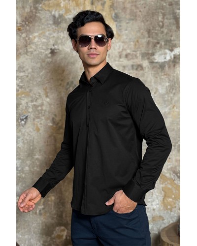 Мужская рубашка Loro Piana чёрного цвета