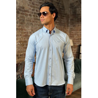 Мужская рубашка Loro Piana голубого цвета