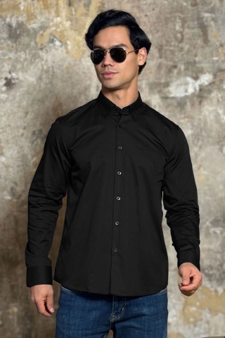 Мужская рубашка Loro Piana logo-embroidered - Black