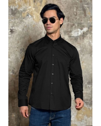 Мужская рубашка Loro Piana logo-embroidered - Black