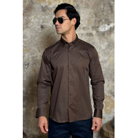 Мужская рубашка Loro Piana logo-embroidered - Brown