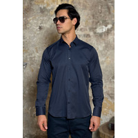 Мужская рубашка Loro Piana тёмно-синего цвета